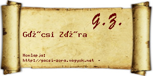 Gácsi Zóra névjegykártya
